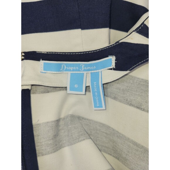 Draper James Size 6 Nassau Striped Mini Dress Blue White Nautical Stretch - Picture 8 of 9